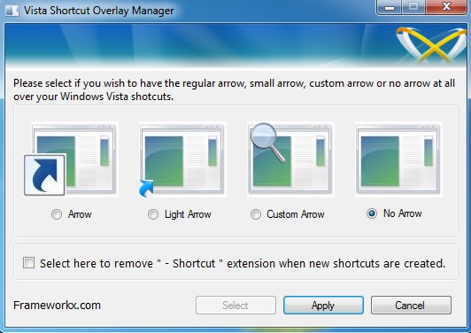 shortcut-remover for win vista