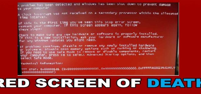 FIX: RSOD Red Screen Of Death in Windows 7/8/8.1/10
