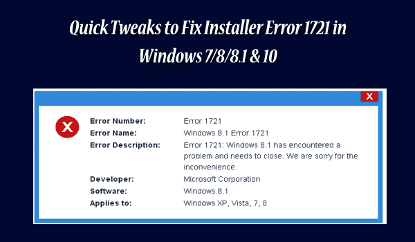 Windows installer error 1712