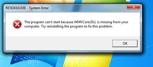 WMVcore.dll file corruption