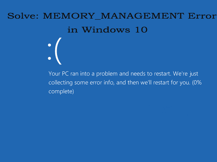 memory_management error in Windows 10