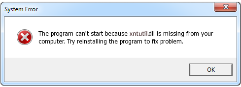 fix the xntutil.dll error