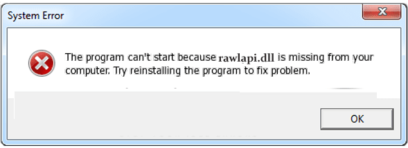 How To Fix Rawlapi.dll is Missing / Not Found Error Message in Windows