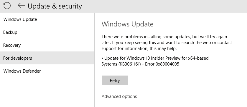 Windows 10 Error 0x80004005 Fix
