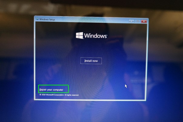Windows Setup menu
