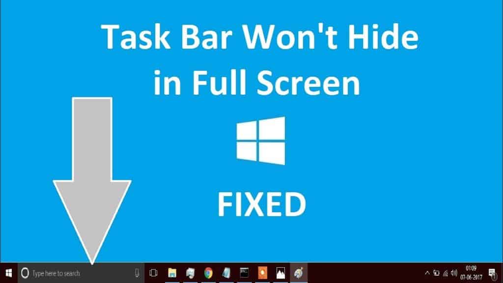 Fix Windows 10 Taskbar not Hiding