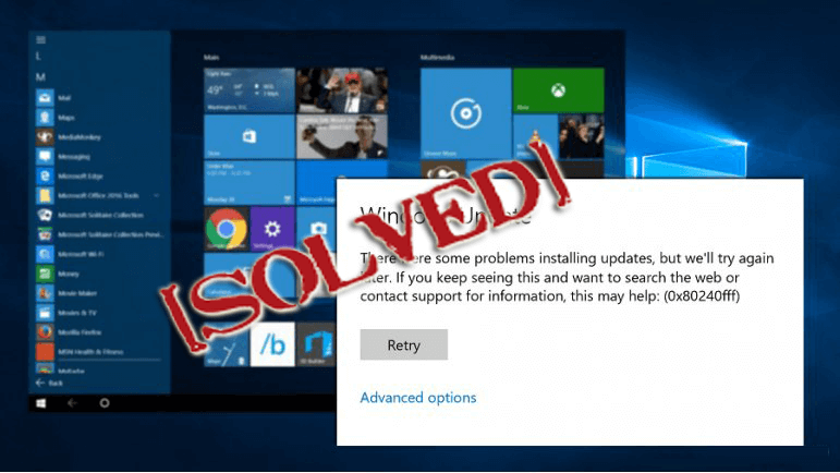 Windows 10 Update Error 0x80240fff