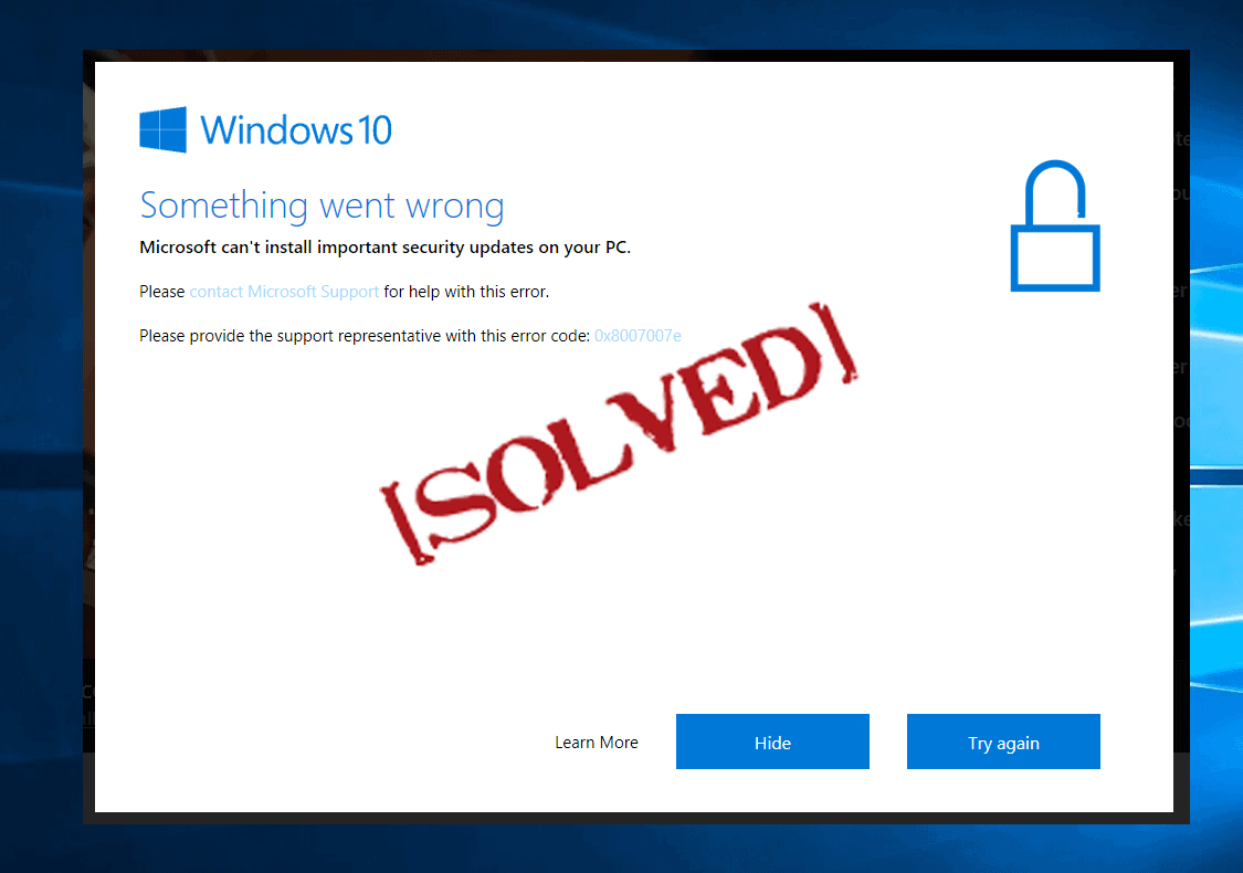 error 0x8007007e windows 10